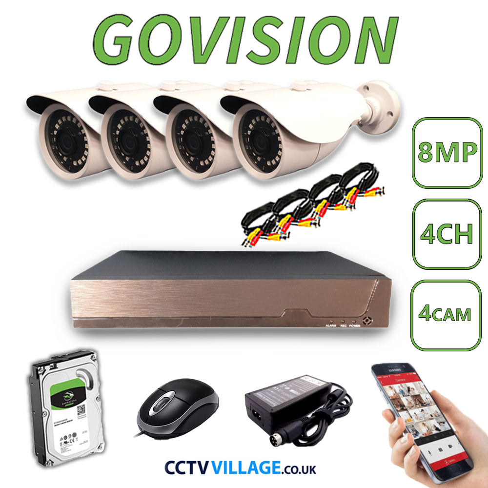 Govision 8MP CCTV System with 4CH DVR