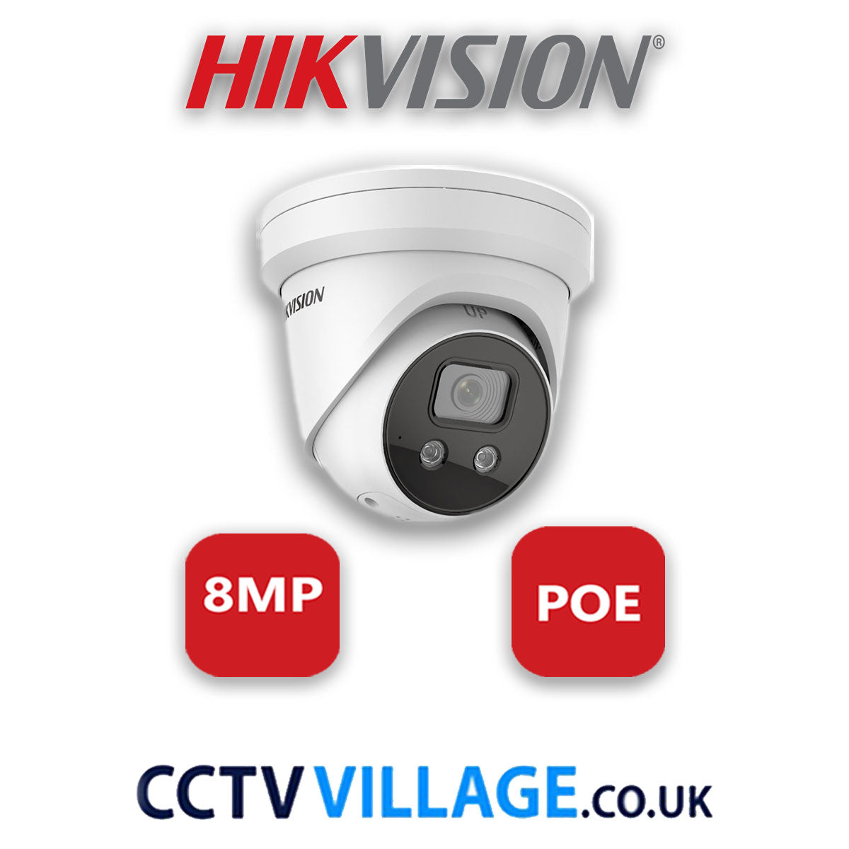 Hikvision 8MP IP system two cameras with audio 1TB