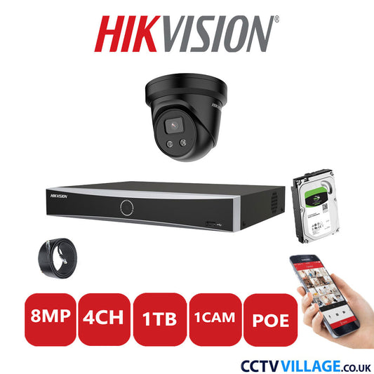 Hikvision 8MP IP system one camera  with audio 1TB