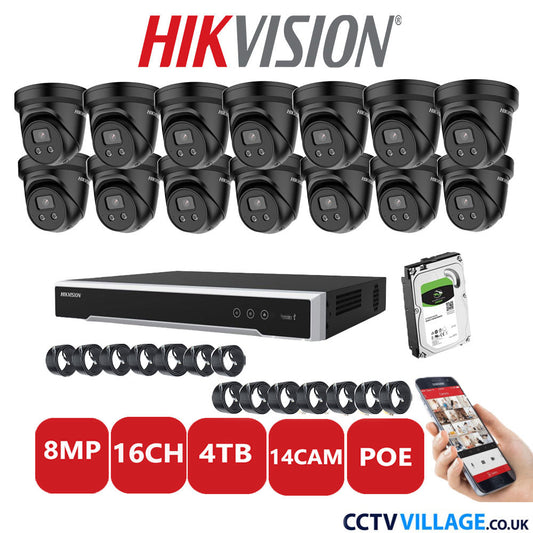 Hikvision 8MP IP system fourteen cameras with audio 4TB