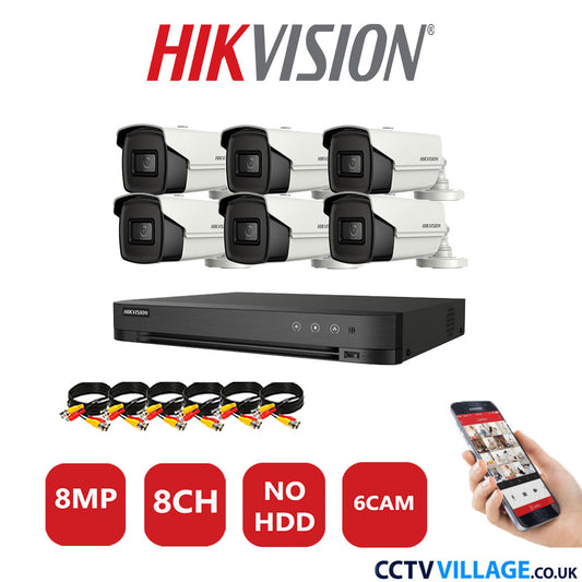 Hikvision 8MP system six cameras without HDD