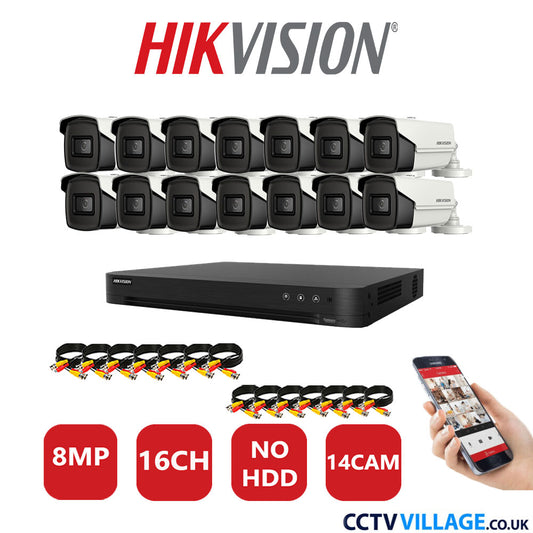 Hikvision 8MP system fourteen cameras without HDD
