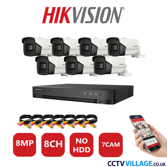 Hikvision 8MP system seven cameras without HDD