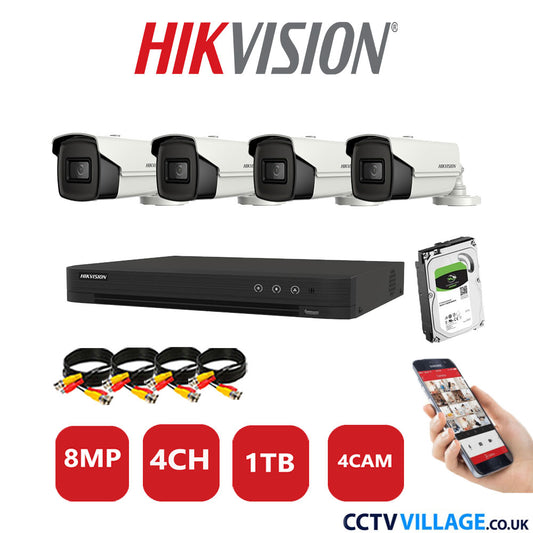 Hikvision 8MP system four cameras with 1TB