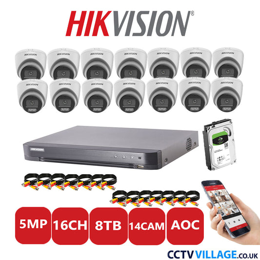 Hikvision 5MP system fourteen cameras with 8TB