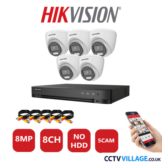 Hikvision 8MP system five cameras without HDD