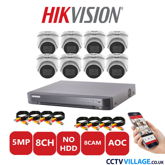 Hikvision 5MP system eight cameras without HDD