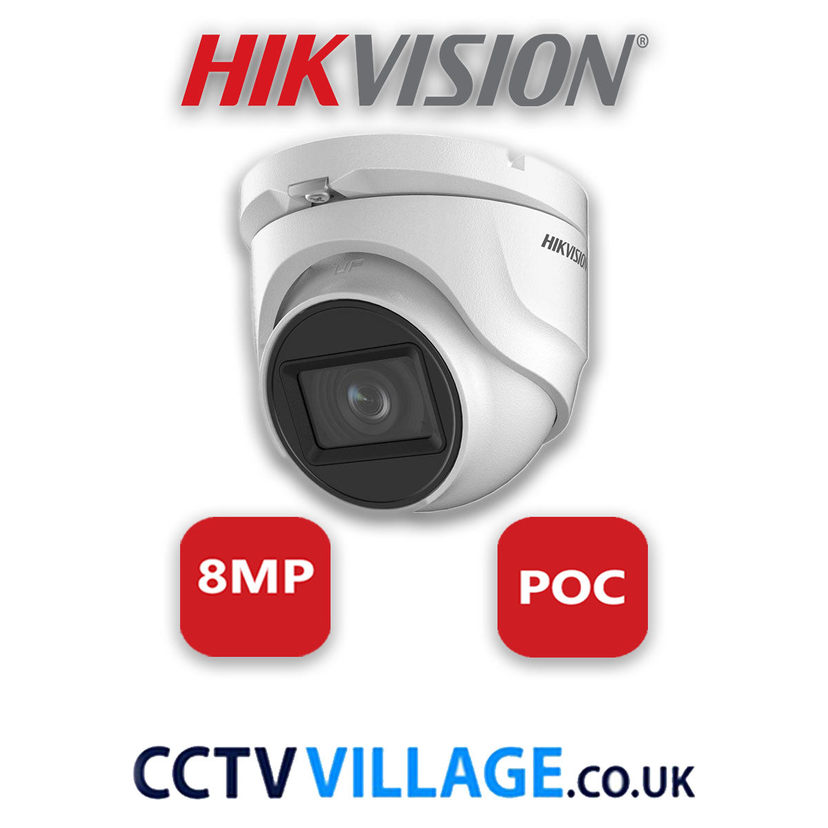 Hikvision 8MP Mix CCTV System 16 Channel DVR-iDS-7216HUHI-M2/S with 8x Turret Cameras DS.2CE76U1T-ITMF White & 8x Bullet Cameras DS.2CE16U1T-IT3F White 8TB HDD Full Kit