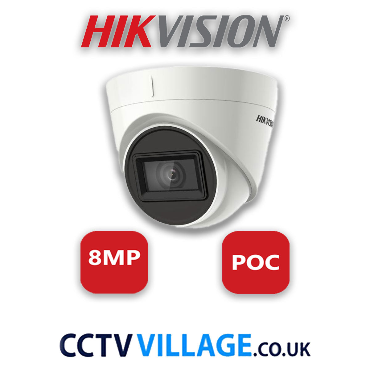 Hikvision 8MP Mix CCTV System 16 Channel DVR-iDS-7216HUHI-M2/S with 6x Turret Cameras DS.2CE78U1T-IT3F White & 6x Bullet Cameras DS.2CE12UF3T-E White 8TB HDD Full Kit