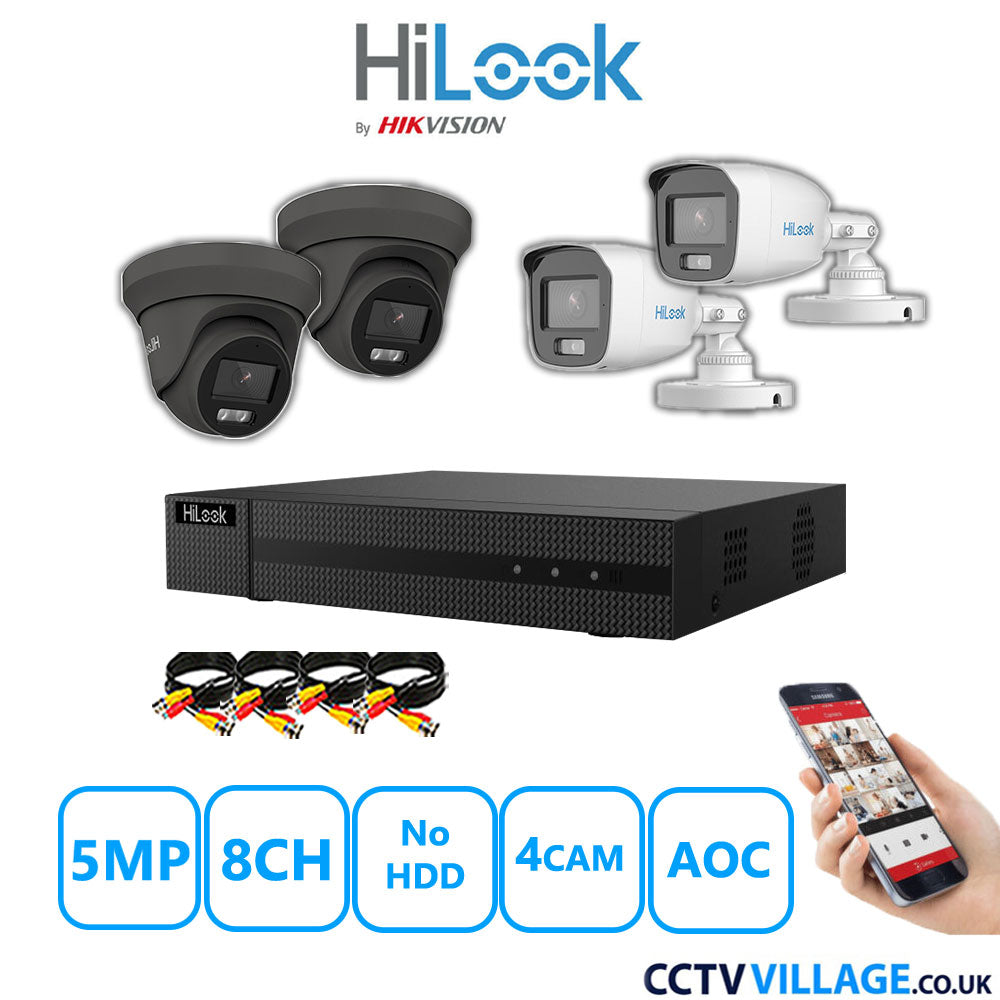 HiLook 5MP Mix system four cameras with audio without HDD