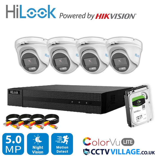 4K HIKVISION COLORVU AUDIO HOME CCTV SYSTEM 8MP DVR 5MP 3K SURVEILLANCE CAMERA 4 CHANNEL DVR 4x CAMERA 2TB HDD