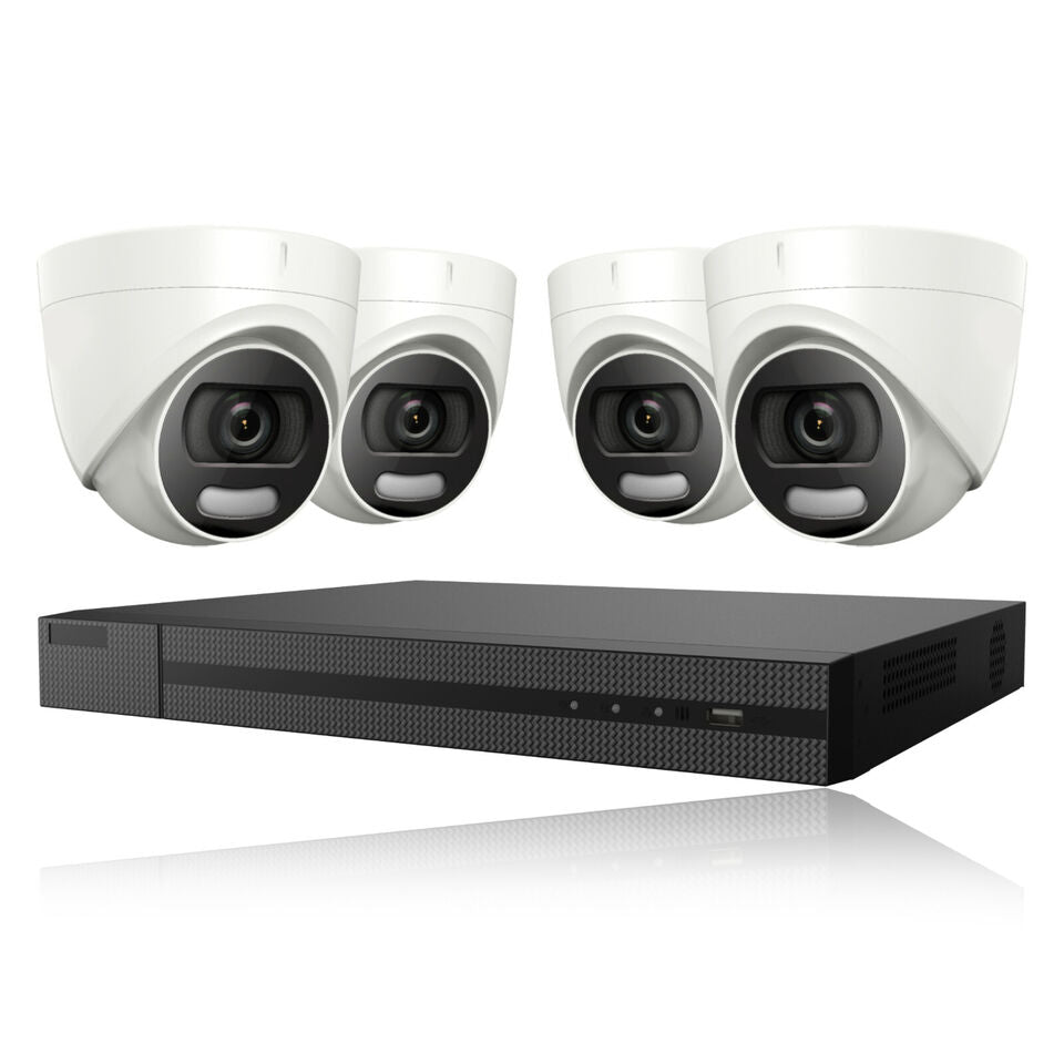 5MP COLORVU OUTDOOR CCTV SECURITY 24/7 COLOUR NIGHT VISION CAMERA SYSTEM KIT 4CH DVR 4x Cameras 4TB HDD