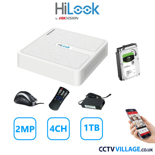 HiLook 2MP 4CH DVR 104G-K1 1TB HDD