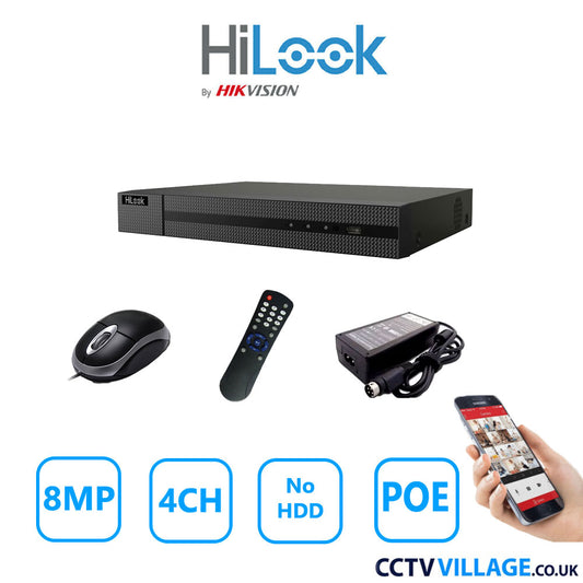 HiLook 8MP 4CH NVR 104MH-C/4P No HDD