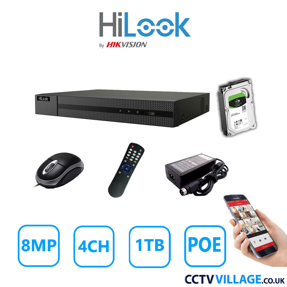 HiLook 8MP 4CH NVR 104MH-C/4P 1TB HDD