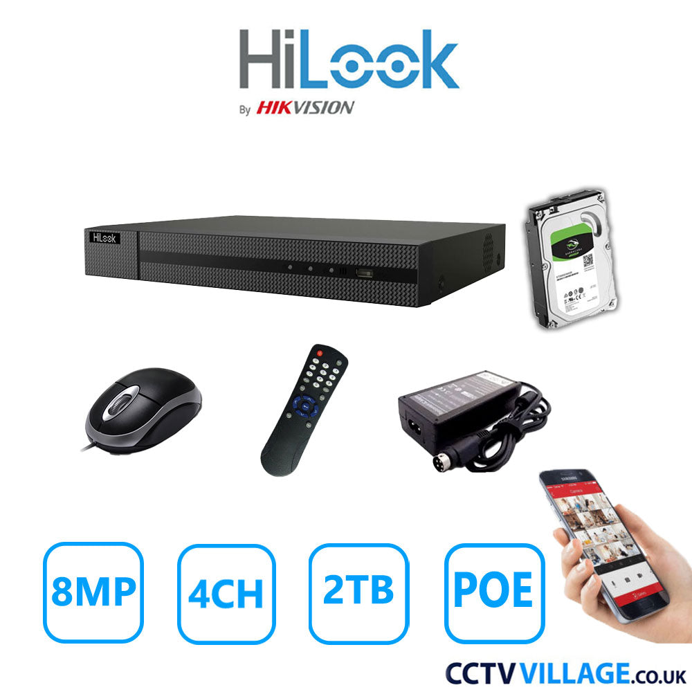 HiLook 8MP 4CH NVR 104MH-C/4P 2TB HDD