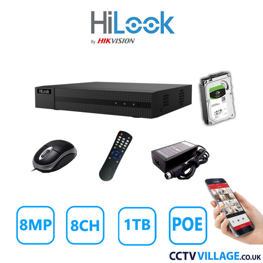 HiLook 8MP 8CH NVR 108MH-C/8P 1TB HDD