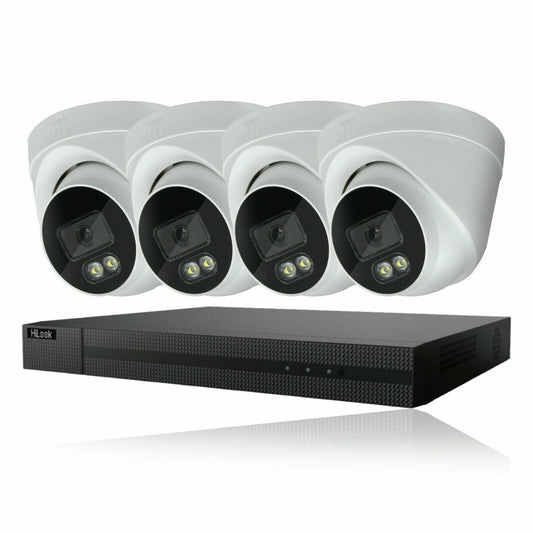 HIKVISION HILOOK COLOURVU 5MP CCTV SYSTEM UHD AUDIO MIC DVR CAMERAS SECURITY KIT 8CH DVR 4xCameras 3TB HDD