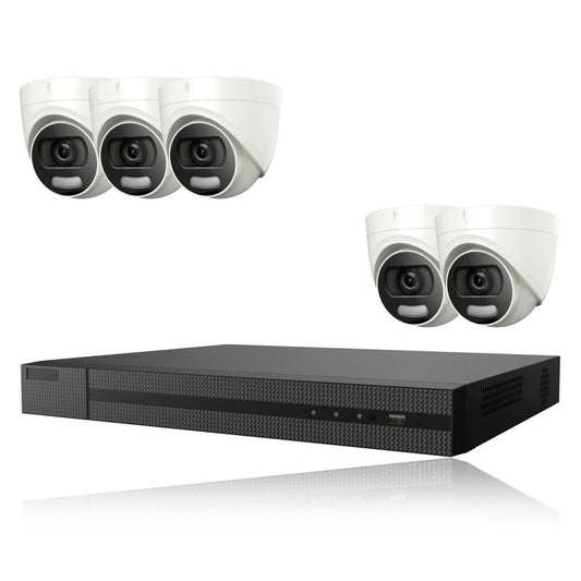 5MP COLORVU OUTDOOR CCTV SECURITY 24/7 COLOUR NIGHT VISION CAMERA SYSTEM KIT 8CH DVR 5x Cameras 1TB HDD