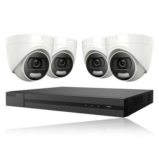 5MP COLORVU OUTDOOR CCTV SECURITY 24/7 COLOUR NIGHT VISION CAMERA SYSTEM KIT 8CH DVR 4x Cameras 4TB HDD