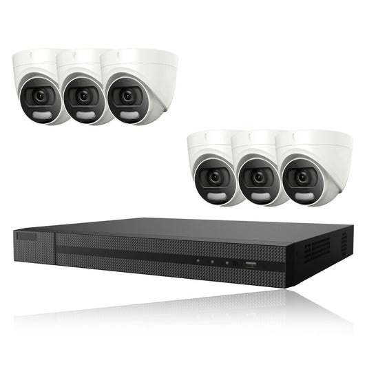 5MP COLORVU OUTDOOR CCTV SECURITY 24/7 COLOUR NIGHT VISION CAMERA SYSTEM KIT 8CH DVR 6x Cameras 1TB HDD