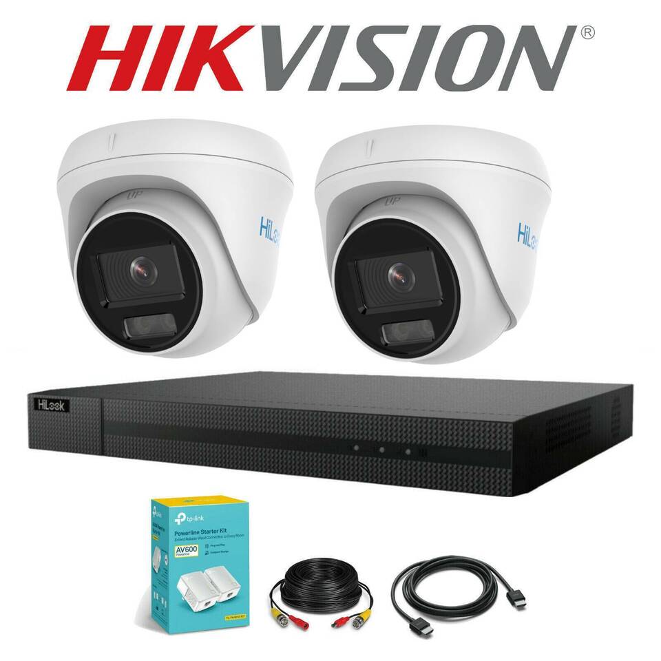 Hilook COLORVU POE CCTV SYSTEM IP UHD 8MP NVR 4K 5MP 24/7 COLORVU CAMERA KIT 4CH NVR 2x Cameras 6TB HDD