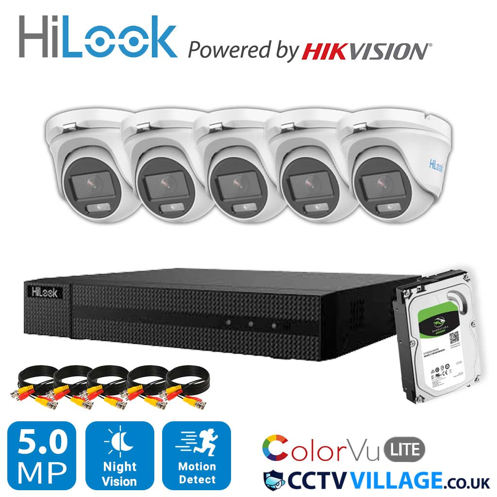 4K HIKVISION COLORVU AUDIO HOME CCTV SYSTEM 8MP DVR 5MP 3K SURVEILLANCE CAMERA 8 CHANNEL DVR 5x CAMERA 1TB HDD