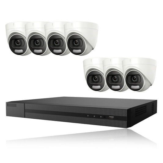 5MP COLORVU OUTDOOR CCTV SECURITY 24/7 COLOUR NIGHT VISION CAMERA SYSTEM KIT 8CH DVR 7x Cameras 1TB HDD