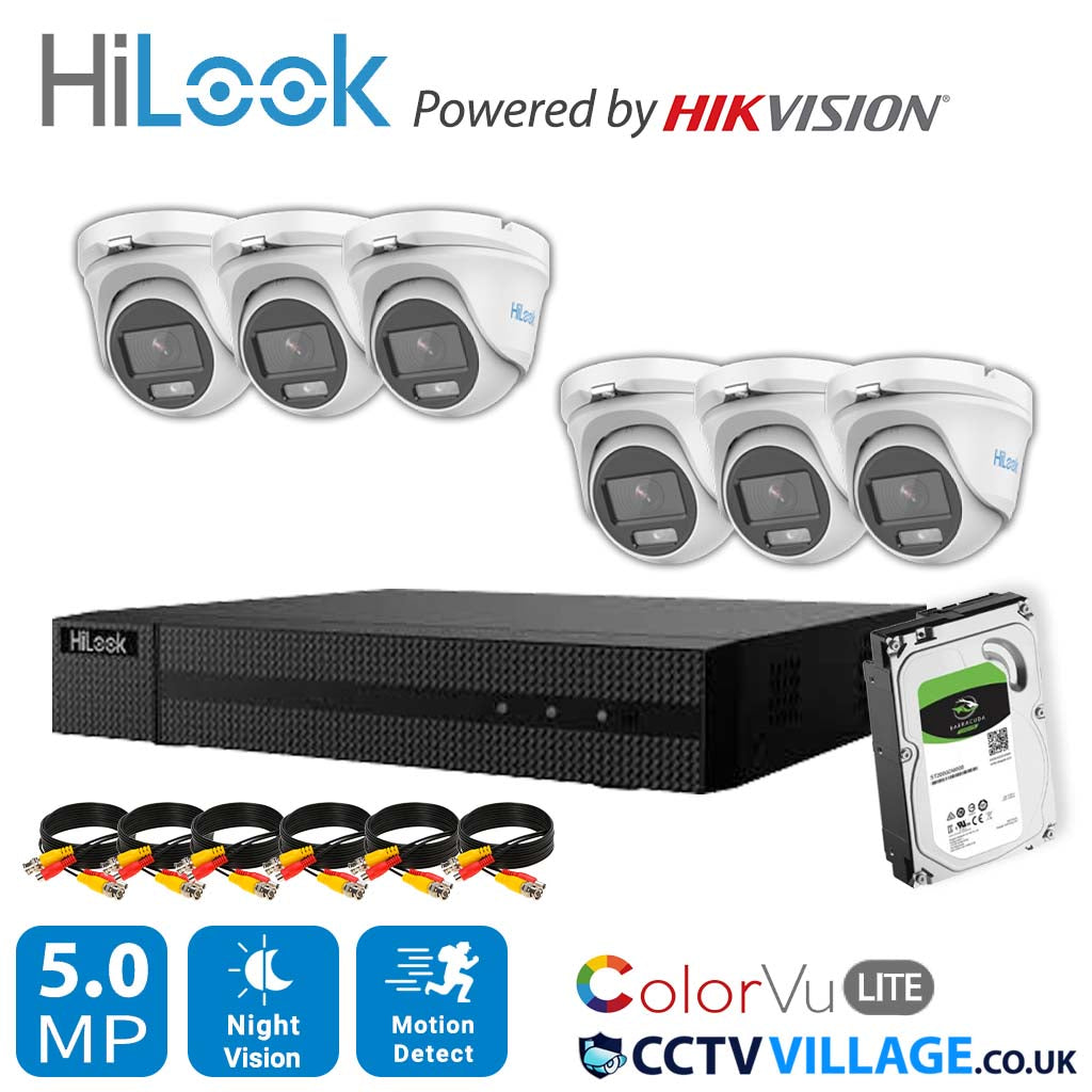 4K HIKVISION COLORVU AUDIO HOME CCTV SYSTEM 8MP DVR 5MP 3K SURVEILLANCE CAMERA 8 CHANNEL DVR 6x CAMERA 1TB HDD