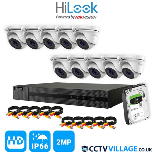 CCTV SYSTEM HIKVISION HIZONE HDMI DVR DOME NIGHT VISION OUTDOOR CAMERAS FULL KIT 16 CHANNEL DVR 10x CAMERA 1TB HDD