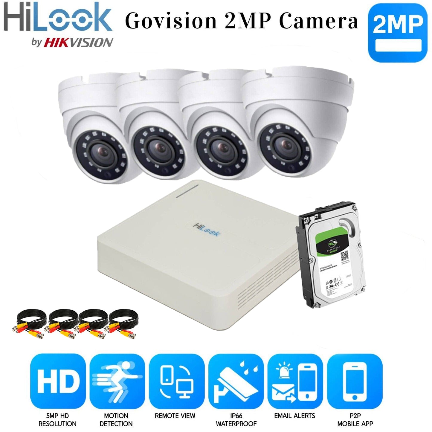 <img src="Hikvision Home Outdoor CCTV Security Camera System Kit HD 1080P 4CH DVR IR NIGHT 8CH DVR 4xCameras (white) 500GB HDD.jpg" alt="Surveillance camera system ">