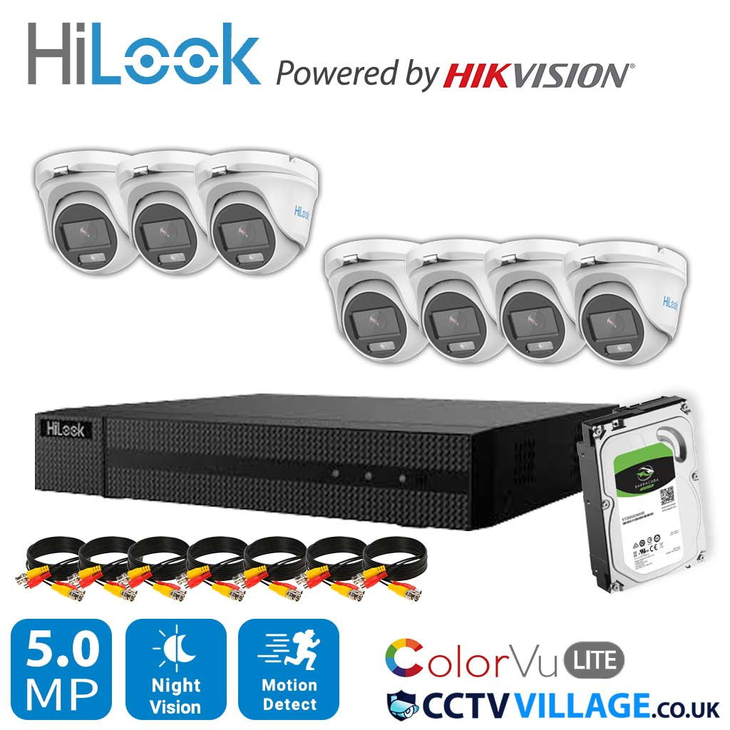 4K HIKVISION COLORVU AUDIO HOME CCTV SYSTEM 8MP DVR 5MP 3K SURVEILLANCE CAMERA 8 CHANNEL DVR 7x CAMERA 1TB HDD