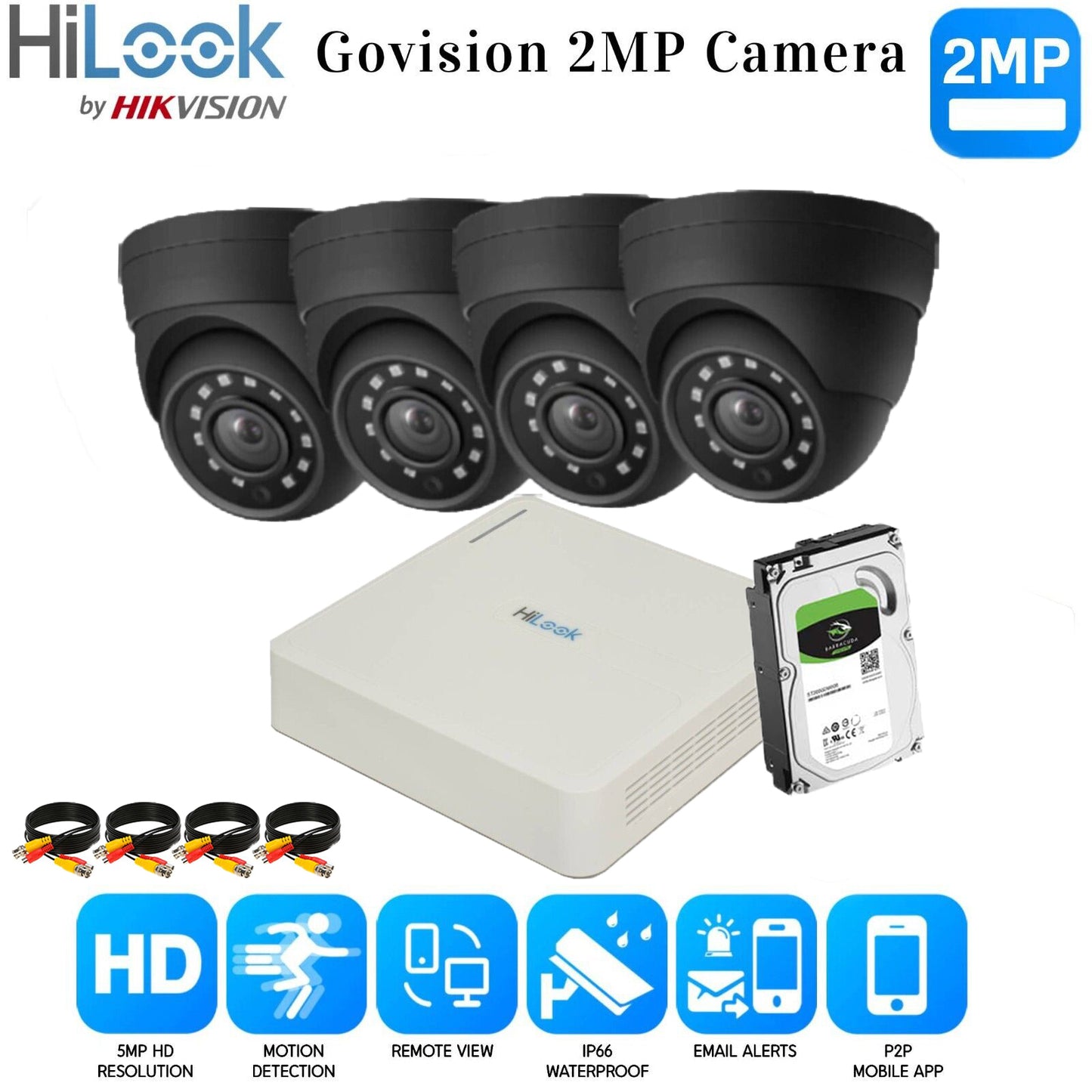 <img src="Hikvision Home Outdoor CCTV Security Camera System Kit HD 1080P 4CH DVR IR NIGHT 8CH DVR 4xCameras (gray) 500GB HDD.jpg" alt="Surveillance camera system ">