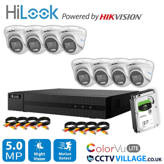 4K HIKVISION COLORVU AUDIO HOME CCTV SYSTEM 8MP DVR 5MP 3K SURVEILLANCE CAMERA 8 CHANNEL DVR 8x CAMERA 1TB HDD