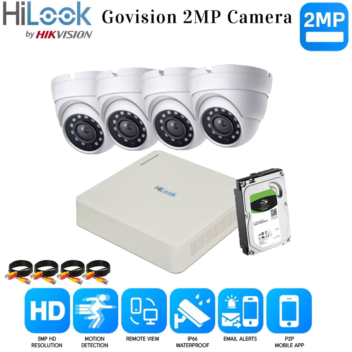 <img src="Hikvision Home Outdoor CCTV Security Camera System Kit HD 1080P 4CH DVR IR NIGHT 4CH DVR 4xCameras (white) 1TB HDD.jpg" alt="Surveillance camera system ">