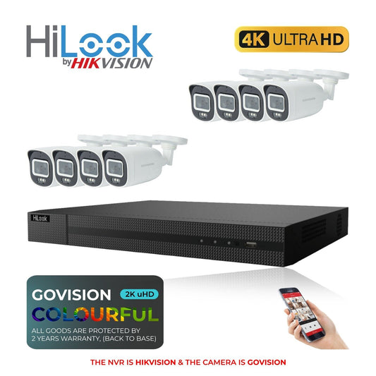 HIKVISION IP POE AUDIO CCTV SYSTEM 2K NVR 4K 5MP NETWORK SECURITY CAMERA MIC KIT 8CH 8x Cameras (white) 2TB HDD