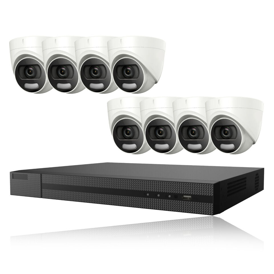 5MP COLORVU OUTDOOR CCTV SECURITY 24/7 COLOUR NIGHT VISION CAMERA SYSTEM KIT 8CH DVR 8x Cameras 6TB HDD