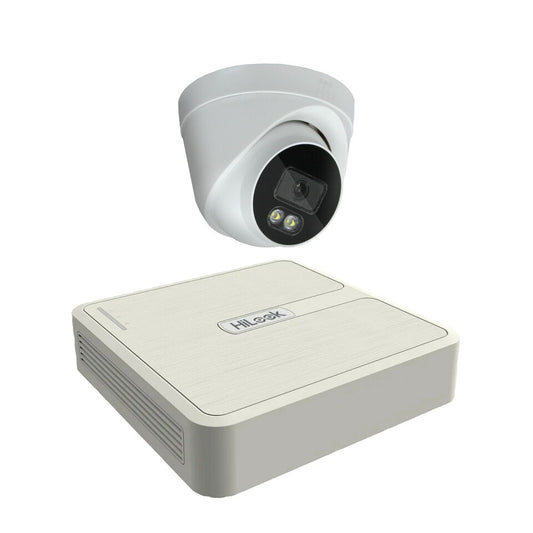IN/OUTDOOR HIKVISION COLORVU CCTV SYSTEM HILOOK AUDIO MIC 2MP 1080CAMERA KIT 4CH DVR 1x Camera 1TB HDD