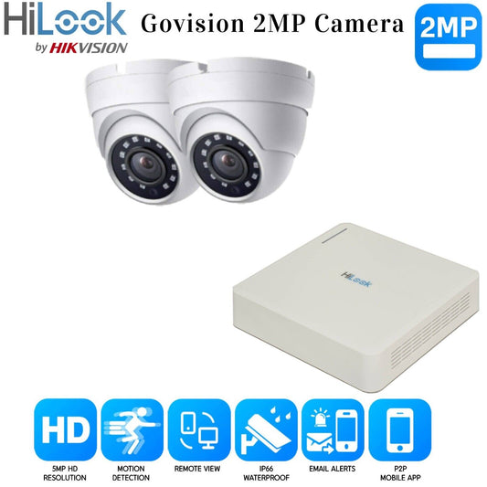 Hikvision Home Outdoor CCTV Security Camera System Kit HD 1080P 4CH DVR IR NIGHT 4CH DVR 2xCameras (white) 500GB HDD