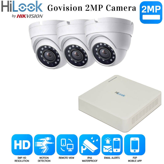Hikvision Home Outdoor CCTV Security Camera System Kit HD 1080P 4CH DVR IR NIGHT 4CH DVR 3xCameras (white) 500GB HDD
