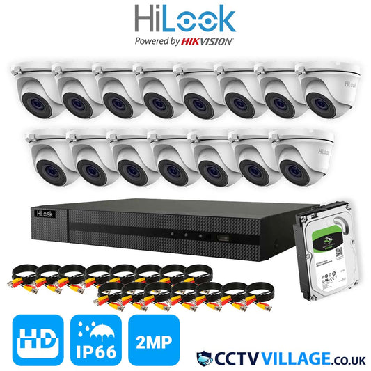 CCTV SYSTEM HIKVISION HIZONE HDMI DVR DOME NIGHT VISION OUTDOOR CAMERAS FULL KIT 16 CHANNEL DVR 15x CAMERA 2TB HDD