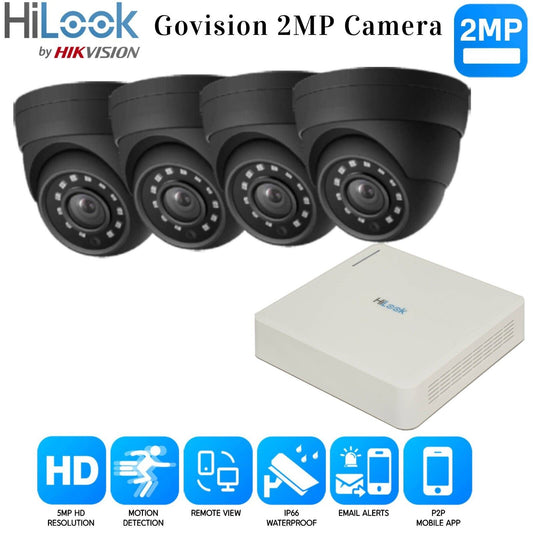 Hikvision Home Outdoor CCTV Security Camera System Kit HD 1080P 4CH DVR IR NIGHT 4CH DVR 4xCameras (gray) 500GB HDD
