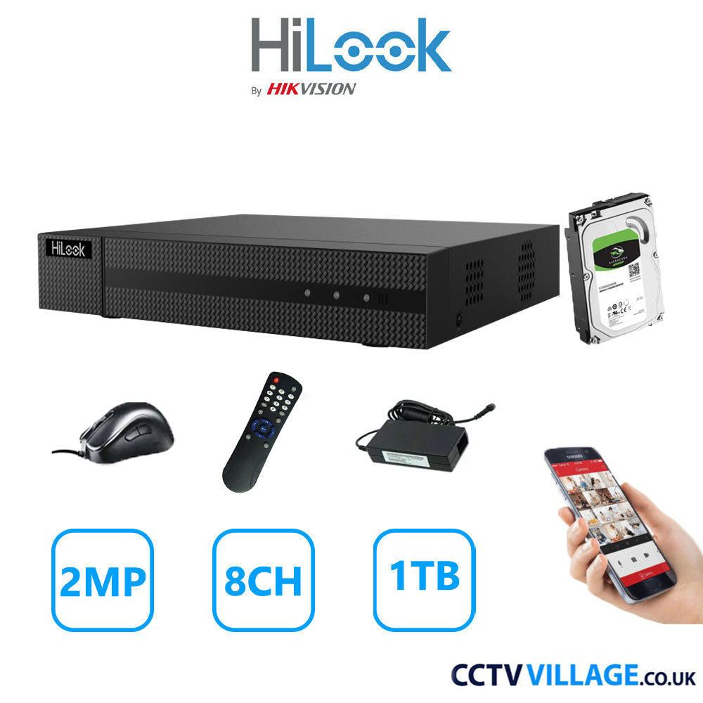 HiLook 2MP 8CH DVR 208G-K1 1TB HDD