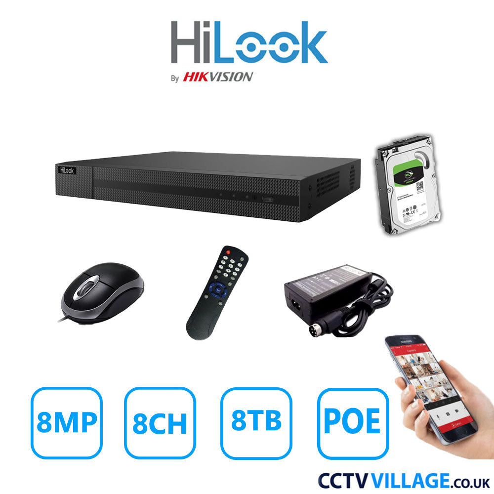 HiLook 8MP 8CH NVR 208MH-C/8P 8TB HDD