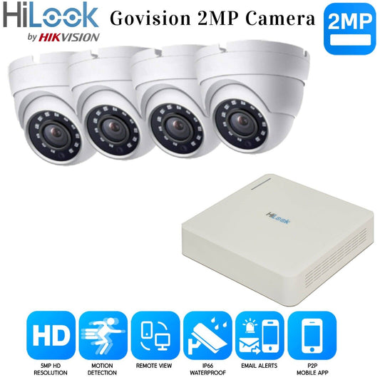 Hikvision Home Outdoor CCTV Security Camera System Kit HD 1080P 4CH DVR IR NIGHT 8CH DVR 4xCameras (white) 500GB HDD