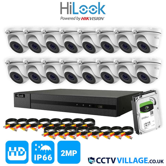 CCTV SYSTEM HIKVISION HIZONE HDMI DVR DOME NIGHT VISION OUTDOOR CAMERAS FULL KIT 16 CHANNEL DVR 16x CAMERA 4TB HDD