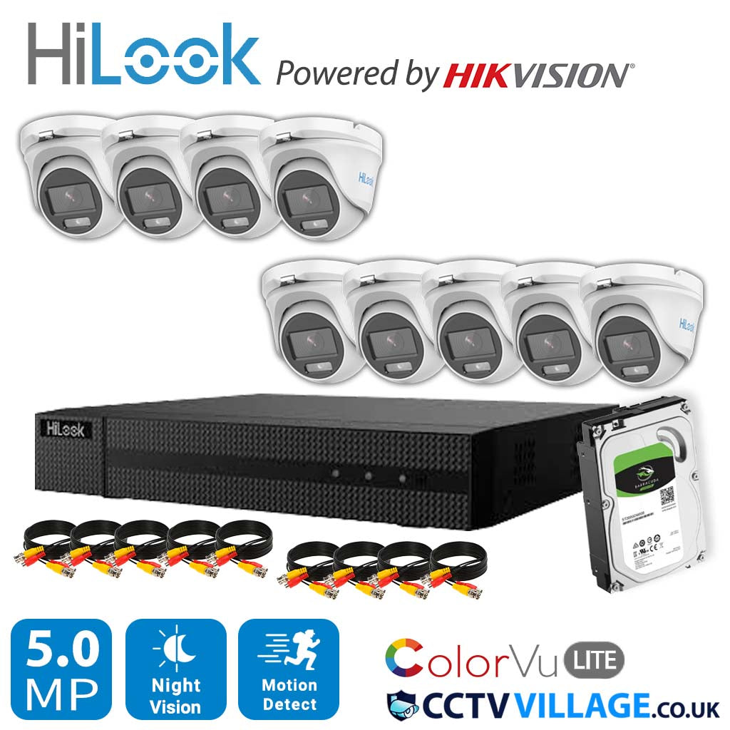 4K HIKVISION COLORVU AUDIO HOME CCTV SYSTEM 8MP DVR 5MP 3K SURVEILLANCE CAMERA 16 CHANNEL DVR 9x CAMERA 1TB HDD