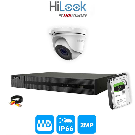 Hilook CCTV System Hikvision Hizone HDMI DVR Dome Night Vision outdoor cameras full kit 4 channel DVR 1x camera 1TB HDD