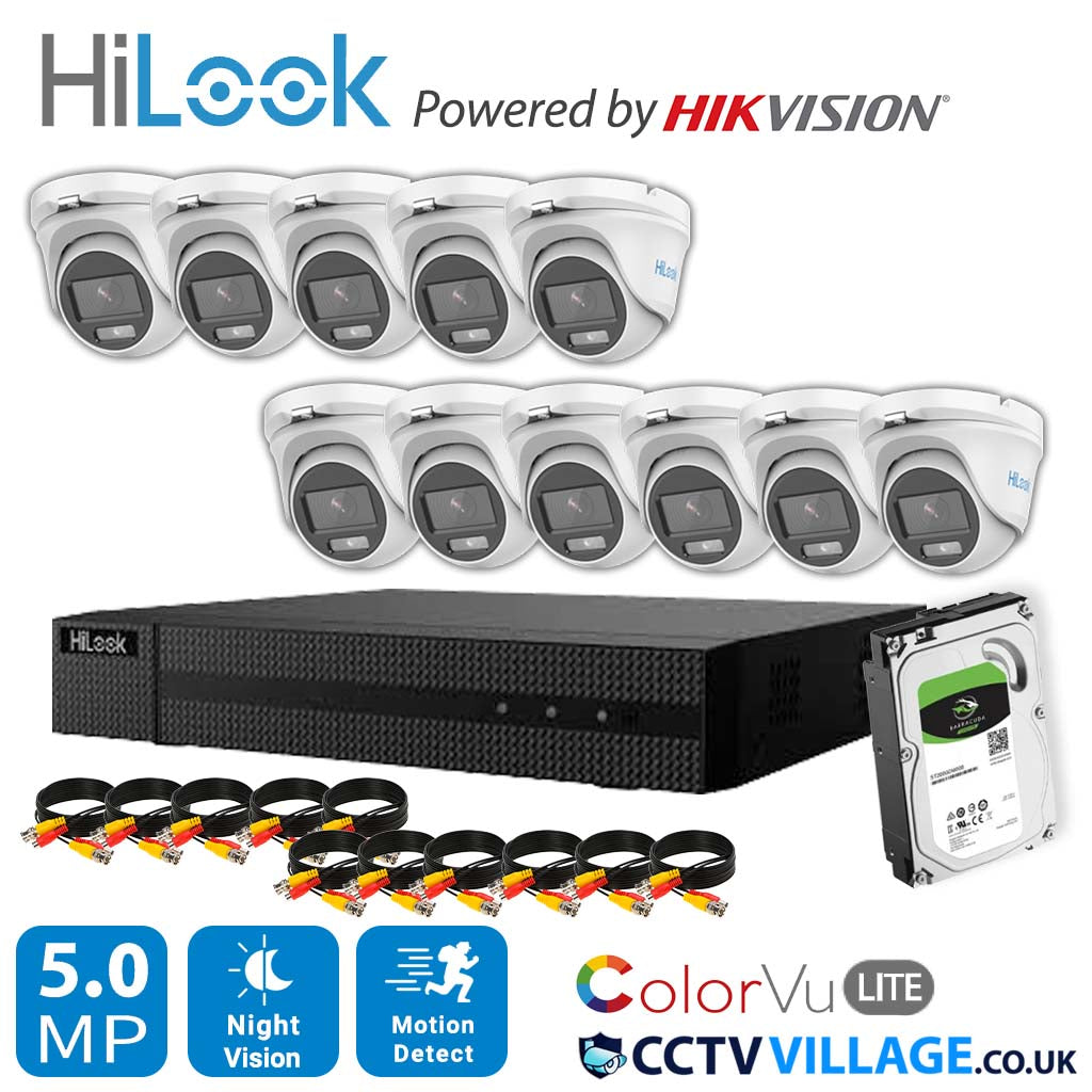 4K HIKVISION COLORVU AUDIO HOME CCTV SYSTEM 8MP DVR 5MP 3K SURVEILLANCE CAMERA 16 CHANNEL DVR 11x CAMERA 1TB HDD
