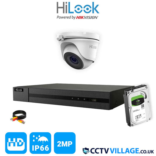 CCTV SYSTEM HIKVISION HIZONE HDMI DVR DOME NIGHT VISION OUTDOOR CAMERAS FULL KIT 4 CHANNEL DVR 1x CAMERA 2TB HDD